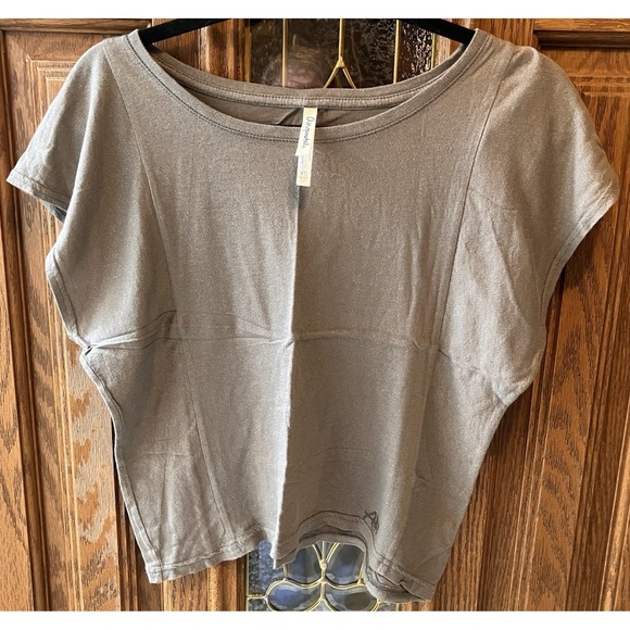 Aeropostale Tops - Aeropostale Women's Silver Gray Shimmer Crop T Shirt top Size‎ XS Relaxed Fit